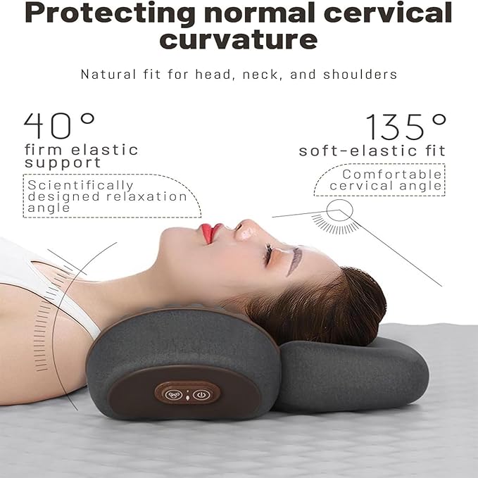 Neck Massager Ergonomic Pillow Massage Neck Hump 3-in-1 Neck Massagers Neck Massagers Cordless with Heat Ideal Gift for Family (Dark Gray)