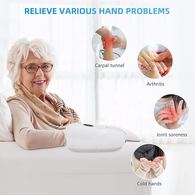 COMFIER Hand Massager for Arthritis and Carpal Tunnel with APP Control Large Heating Pad for Back Pain Relief