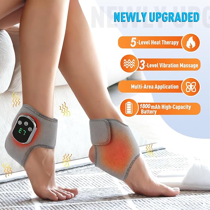 Foot Massager Triple Method Massager 3-in-1 Foot Massagers Wireless Portable Foot Massagers for Home/Office/Travel 3-Speed &amp 5-Temperature (2 Pcs)