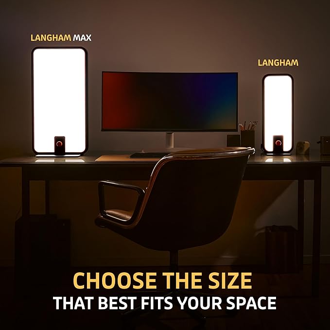 Circadian Optics Langham Clinical Grade Light Therapy Desk Lamp | 10000 Lux at 18 | As Seen On Shark Tank | 10X Power &amp Brightness | Extremely Large 22 X 12 Light Panel | Improve Body Clock