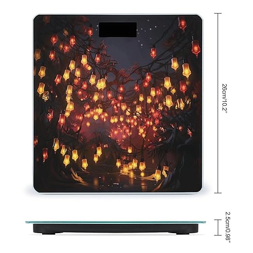 Paper Lantern Scale for Body Weight Precision Bathroom Weighing Scales with Back Lit LCD Display Sturdy Tempered Glass Body Weight Scales Digital Bathroom Scale 400lb