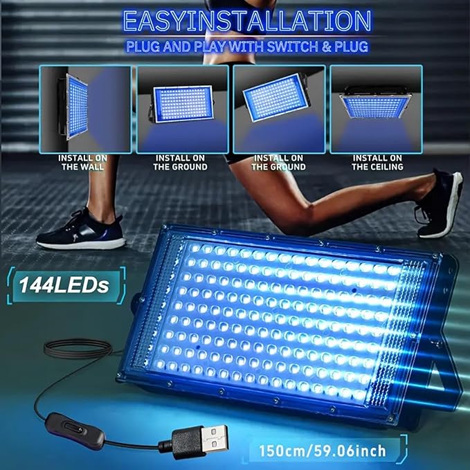 Professional LED Tanning Lamp with 144 Radiances for Home Use Achieve Organic Brown Fast Transportable Pliable Plan Dark Tanning Lamp