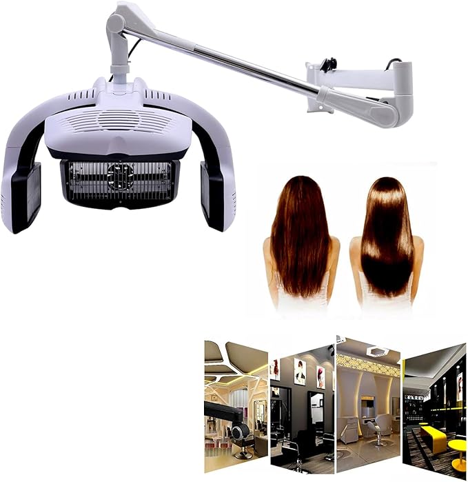 Wall Mounted/Vertical Hairdressing Dryer Orbiting Rotating Hair Processor with Timer Temperature Adjustable 30°C-80°C/86°F-176°F Professional Tool for Perming Salons Spas 220V-Hanging