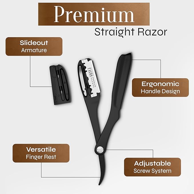 Facón Straight Razors for Men + Facón Transparent Shaving Gel for Men