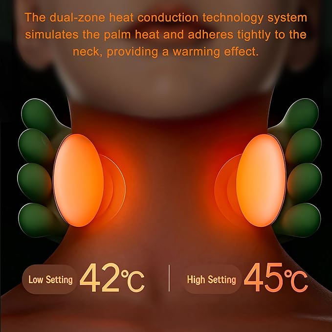 OTAVILEM Neck Massager with Heat Shiatsu Neck and Back Massager with 4D KneadingSimulated Human Hand Design Electric Deep Tissue Massage for Pain Relief and Muscle Relax