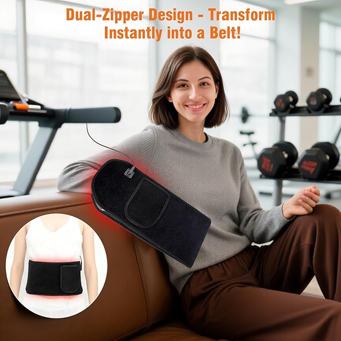 Red Light Therapy for Hands &amp Wrists 360° Dual-Sided 150 LEDs Heated Gloves with Auto-Off Timer Near Infrared Belt for Body Waist Finger Palm Elbow &amp Joint 660nm &amp 850nm