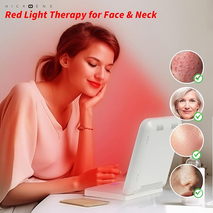 Red Light Therapy Lamp 110 Tri-Chip LEDs Foldable Portable Table Lamp 660nm Red &amp 850nm Near Infrared (NIR) Timer 110-240V Face &amp Body