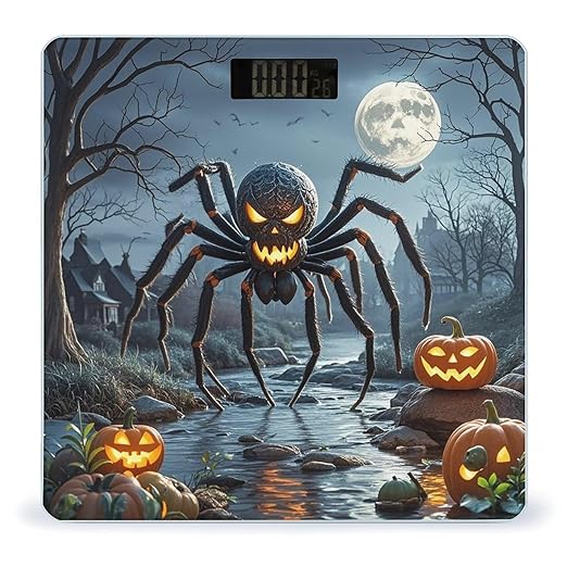 Pumpkin Ghost Night Scale for Body Weight Highly Accurate Digital Bathroom Body Scale Digital Bathroom Scales for People Anti-Slip Large LCD Display Smart Scales