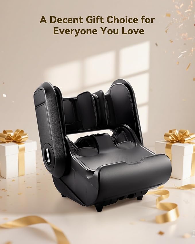 2 in 1 Shiatsu Foot Massager Machine Foot and Calf Massager with Adjustable Heat Deep Kneading Therapy Vibration Compression for Plantar Fasciitis Neuropathy Gifts for Women Man up to Size 14