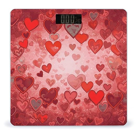 Love Heart Shape Bathroom Scale for Body Weight Bathroom Weighing Scale with Backlit LCD Display Highly Accurate Measures Weight Up to 180kg