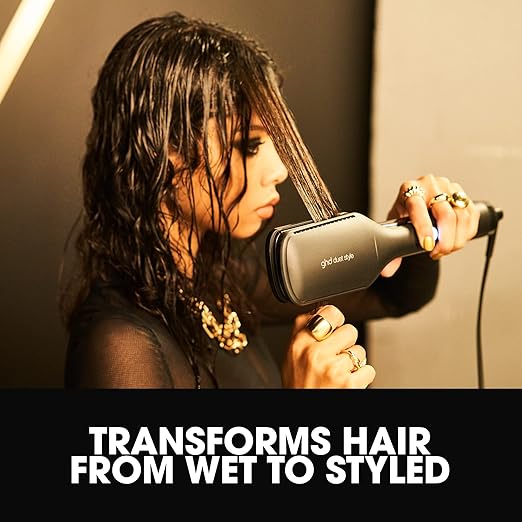 ghd Duet Style - 2-in-1 Flat Iron Hair Straightener + Hair Dryer in One Tool | Transform Hair from Wet to Styled with No Heat Damage | Blow Dry with No Fizz | 2X More Shine