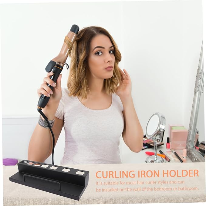 NOLITOY Sturdy Curling Iron Holder Punch Hair Curler Wall Rack for Home Salon Bathroom Space-Saving Design Strong Load Capacity Easy Installation