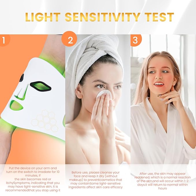 LED light therapy mask Red/Blue/850NM Infrared LightTiming Function Portable for Home &amp Travel