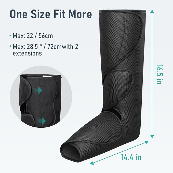 QUINEAR Leg Massager with Heat Compression Device for Legs Heated Compression Boots Foot Calf Massage Machine Foot and Leg Pumps Massager for Circulation and Pain Relief