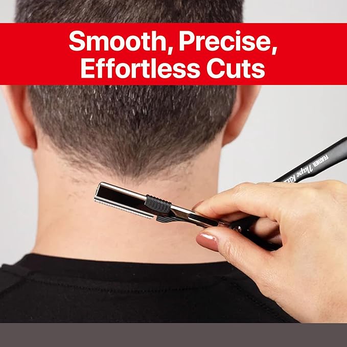 Feather - Nape and Body Razor Kit – Professional Use Hair Cutting Tool - Includes Nape Razor 10 Nape Blades &amp 2 oz Blade Glide – Ideal for Nape Sideburns Eyebrows and Bikini Line – Made in Jap