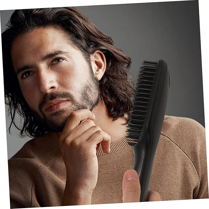 Hair Straightener Comb Temperature Settings Multi-Functional Tool for Hair and Beard Styling LCD Display Rotating Cord Smooth and Shiny Results