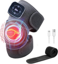 Heated Knee MassagerHeating Knee Support Brace Wrap with Massage3-in-1 Knee Elbow Shoulder Massager with 3 Vibrations Modes 5 Heating Levels (1 Pack +Grey)
