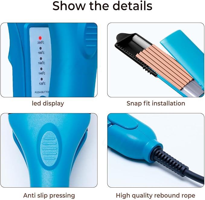 Hair Stamp 3D Hair Imprinting Iron with 5 Interchangeable Plates Versatile Styling Tool for Volume Art Festival Hairs Design (2)