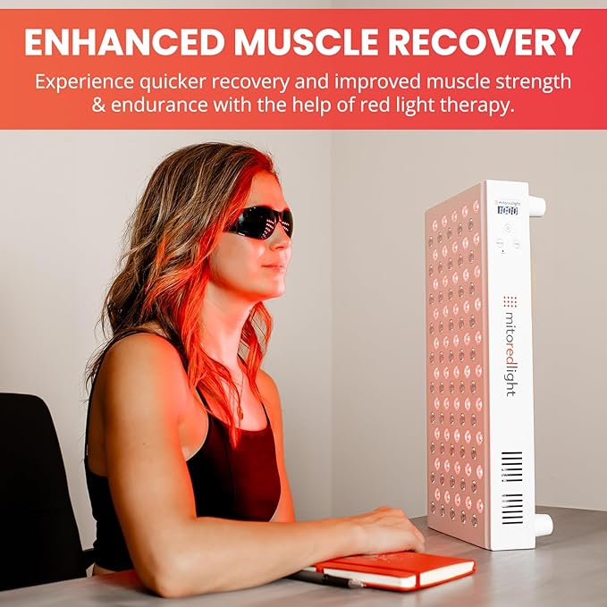 Mito Red Light – MitoMID 2.0 Red Light Panel – Red Light Therapy for Face and Neck – Red Light &amp Near Infrared Red Light Therapy – At-Home Red Light Therapy for Body