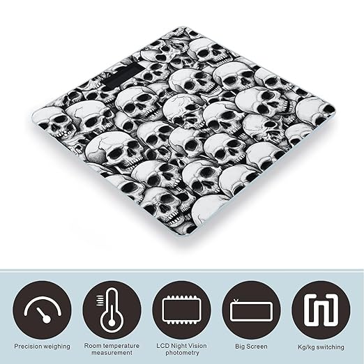Women's Fashion Automatic Switch Digital Bathroom Weighing Scale Smart Scale Cool Funny Goth Skulls