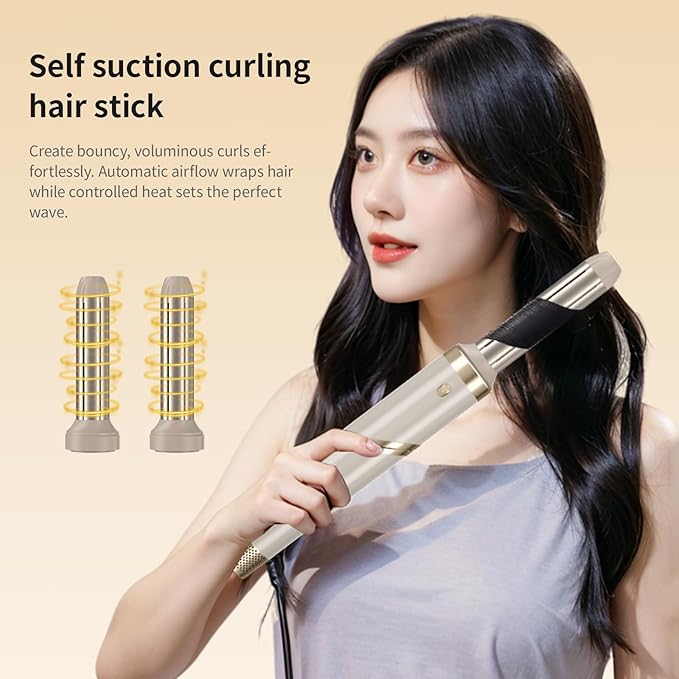 Foldable 2-in-1 Hair Styler (Dries &amp Styles) | Your Choice of 5-Piece or 9-Piece Attachment Kit | Adjustable High/Low Heat &amp Speed for All Hair Types (Straight Wavy Curly Thick) (501)