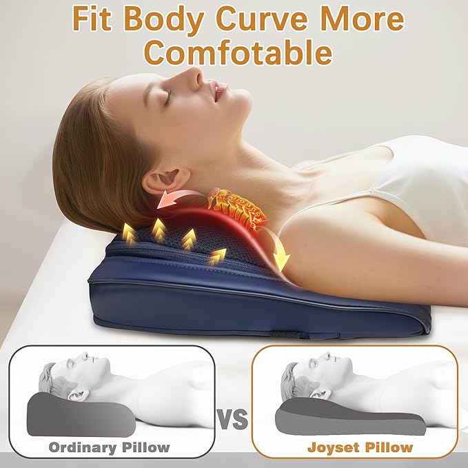 Joyset Back Massager for Back Pain Deep Tissue Shiatsu Lower Back Neck Massager with Heat 3D Kneading Massage Pillow for Neck Shoulder Legs Gifts for Mom Dad Women
