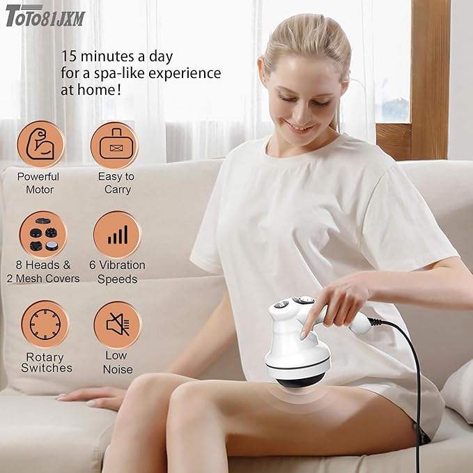 Cellulite Massager – Body Sculpting Machine with Lymphatic Drainage &amp Skin Tightening for Belly Butt Stomach Legs Arms Fat Lipo Roller Massager After Surgery Widearea &amp Adjustable Speed.