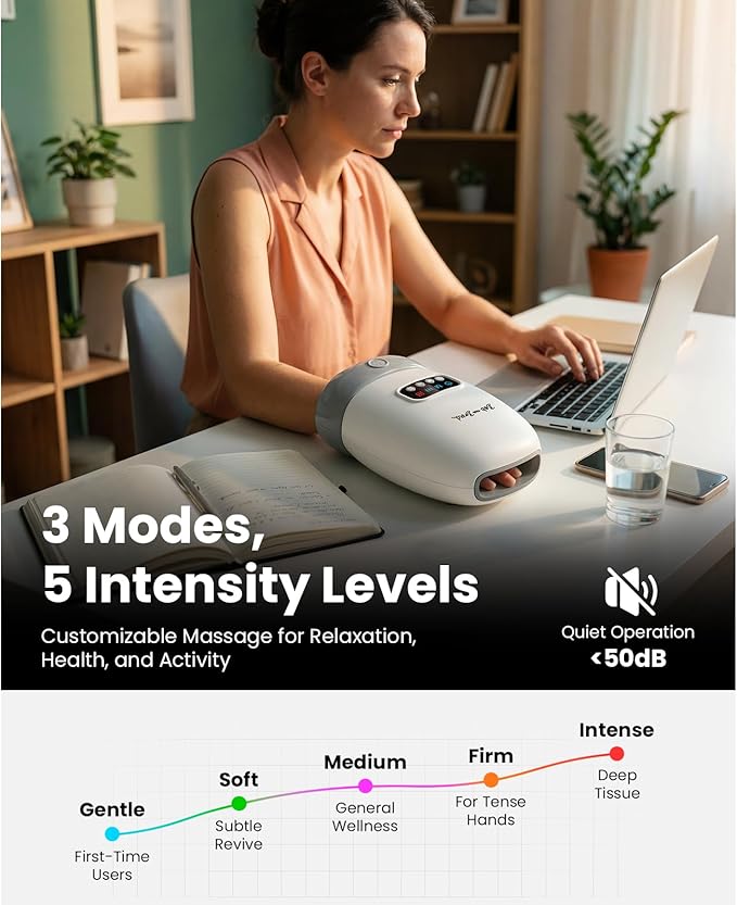 BOB AND BRAD Hand Massager with Heat and Compression FSA-HSA Eligible H60 Cordless Hand Massager for Arthritis and Carpal Tunnel Pain Relief Heated Wrist Finger Massage 5 Intensity Settings