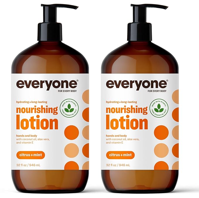 Everyone 3-in-1 Soap Body Wash Bubble Bath Shampoo 32 Ounce (Pack of 2) Nourishing Hand and Body Lotion 32 Ounce (Pack of 2) Citrus and Mint
