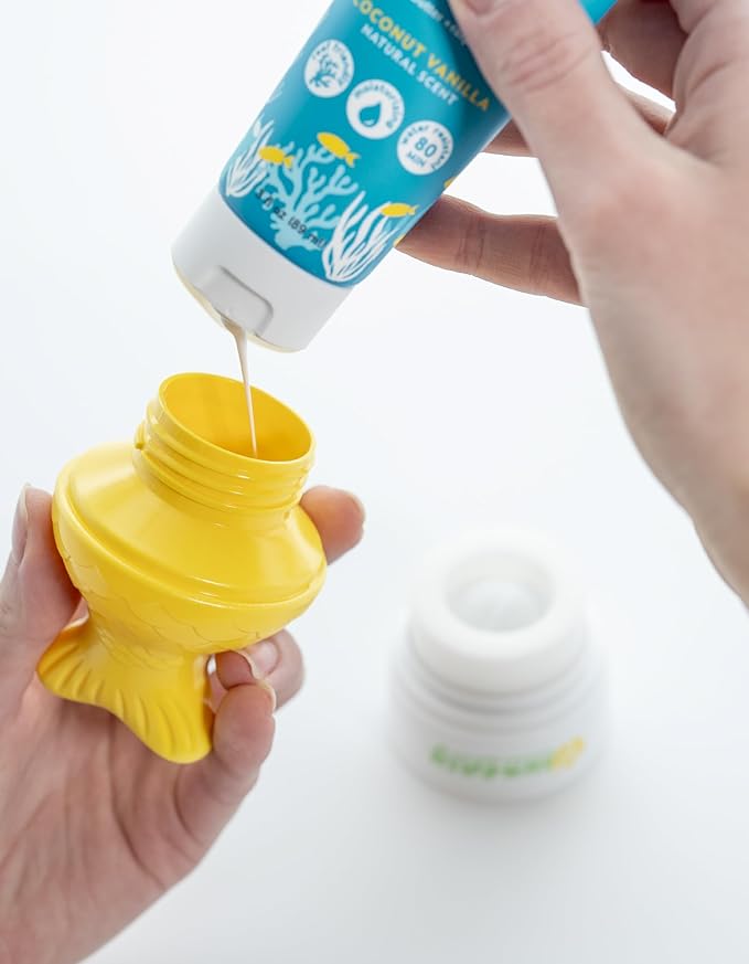 Sun-Easy Sunscreen Applicator Refillable Roll-On with Sponge for Kids and Babies Fun Fast and Mess-Free application Holds 100 ml 2-pack