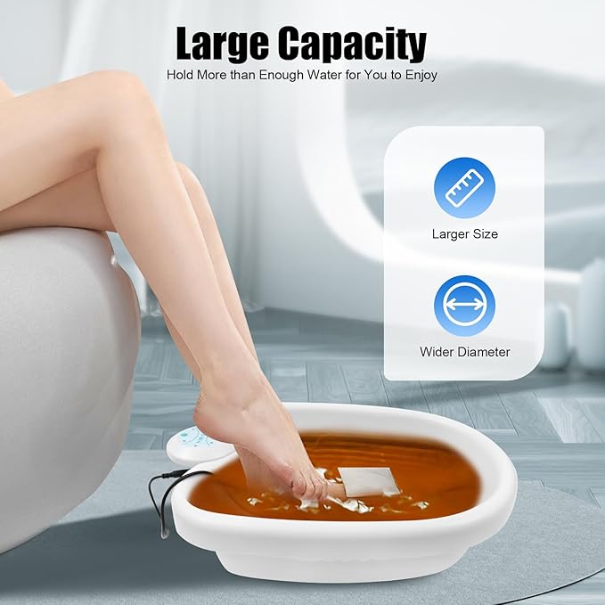 Foot Spa Bath Massage Electric Ionic Foot Bath Machine with Timer Function for Relieves Fatigue and Enhances Metabolism