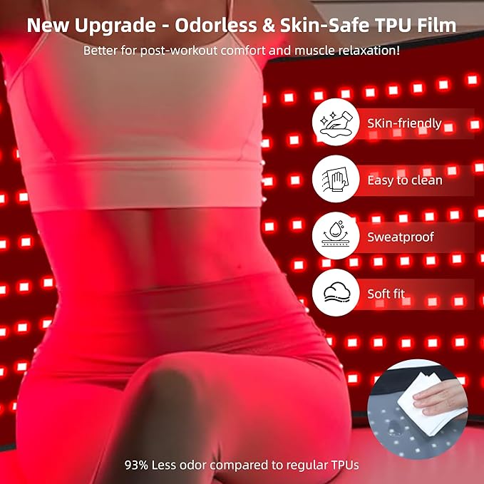 Red Light Therapy Mat for Body Near Infrared Light Therapy Pad with 660nm &amp 850nm Wavelength Home Use for Back Belly Knee Joint Muscle Comfort 600 LEDs 27x24