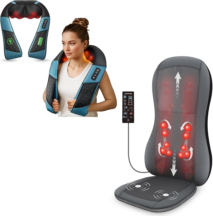 COMFIER Shiatsu Full Back Massager &amp Cordless Neck Massager