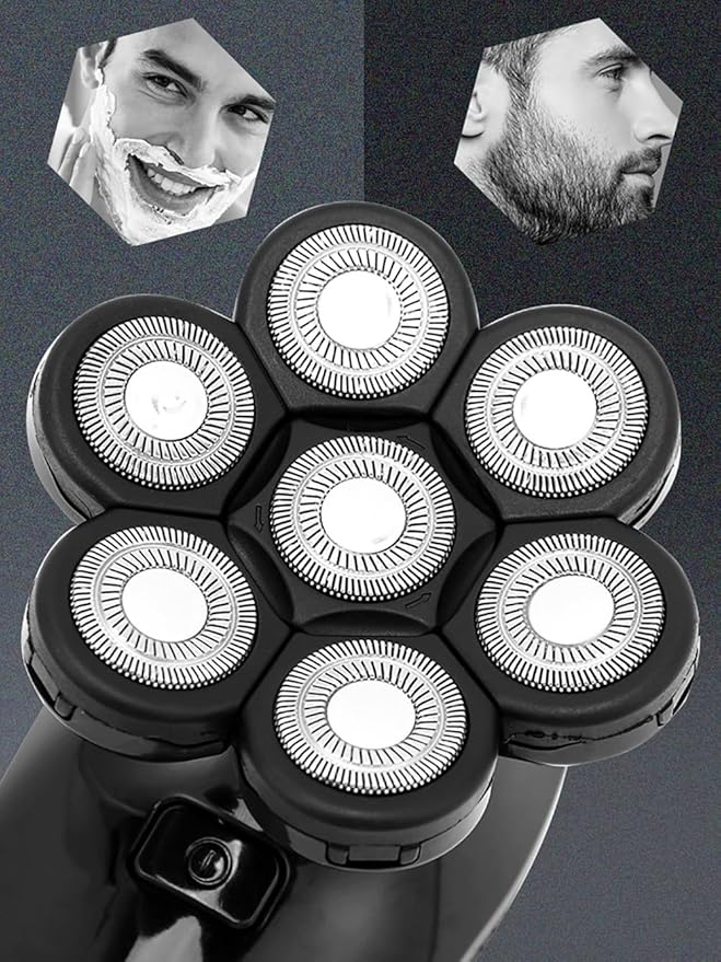 Head Shaver for Men 5 in 1 Shaver for Men 7D Independently 7 Cutter Floating Head Waterproof Electric Razor Multifunction USB Charge Trimmer