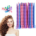 Long Hair Curling Kit With 100 Rods Plastic Styling Tools In Mixed Colors No-Heat Curlers For Soft Perm Waves And Diy Curls
