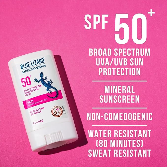 Blue Lizard Spf#50+ Baby Stick Australian Sunscreen 0.5 Ounce (Pack of 6)