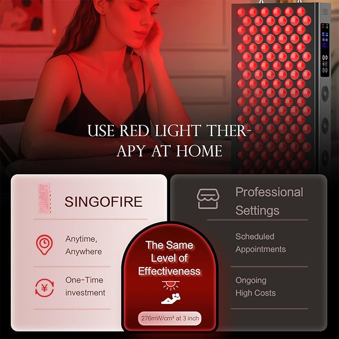 GOURIXIN Red Light Therapy for Full Body 150 Dual Chips LEDs 660nm &amp 850nm Red and Near Infrared Clinical Grade LED Panel with Touchscreen and Timer