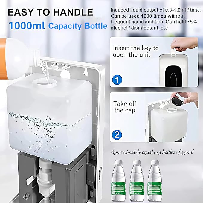 Automatic Hand Sanitizer Dispenser Wall Mount Liquid Hand Sanitizer Spray Dispenser 33oz/1000ml Touchless Hand Soap Dispenser for Commercial Industrial Hospitals Office Public