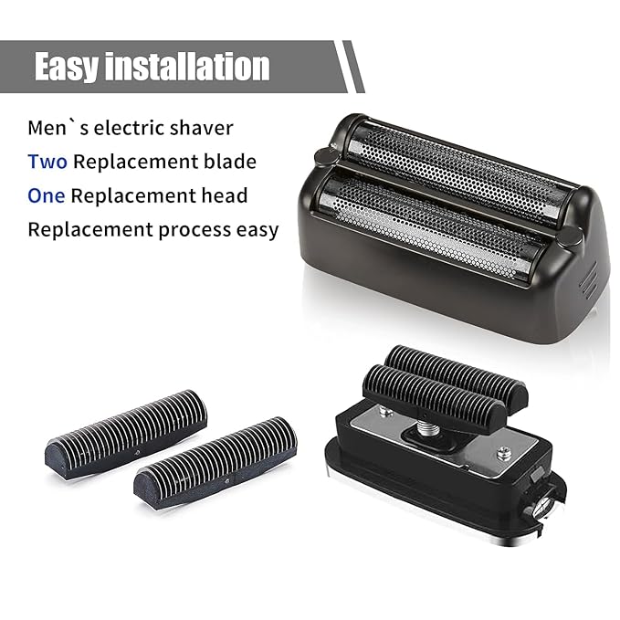2 Pack Shaver Replacement Foil and CutterCompatible with BaBylissPRO FXONE BlackFX Double Foil Stick ShaverBlack