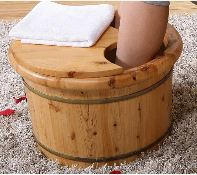 Foot Tub Wooden Foot Basin Household Gift Foot Bath Barrel Wooden Foot Tub Thicken Foot Basin Wooden for Soaking Feet Massager Foot Tub Bucket Foot Spa Tub Foot Soaking Foot Soaking Household Items De