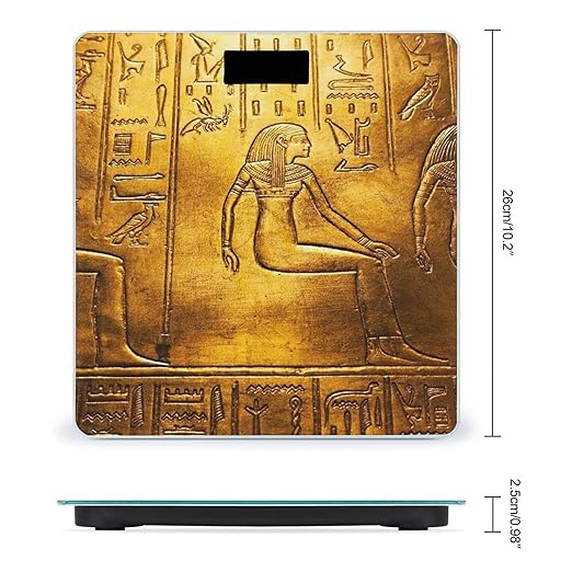 Egypt Hieroglyphics Scale for Body Weight Digital Bathroom Scale Precision Smart Weighing Scales with Clear LED Display Accurate High Precision Scales Weighing Machine