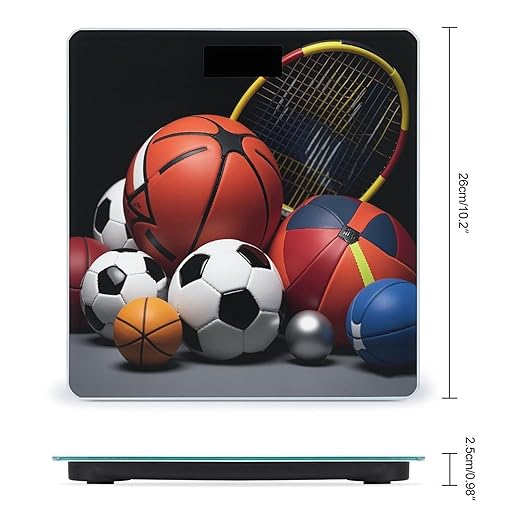 Sports Themed Smart Scale for Body Weight Accurate Bathroom Scale with LED Display Digital Weight Scales Weighing Machine High Precision Scales for Bath Home