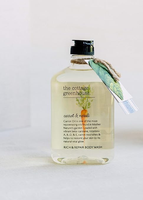 The Cottage Greenhouse Body Wash Luxury Fragranced Shea Butter Moisturizing &amp Hydrating Women's Body Wash Delicate &amp Relaxing Scented Bath Soap for Self Care