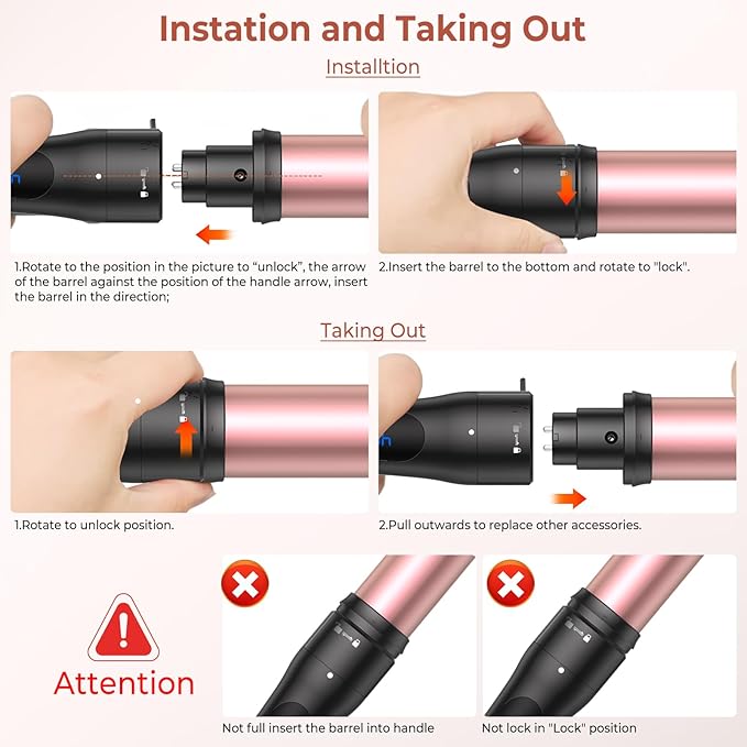 6 in 1 Curling IronCurling Wand Set and Thermal Brush Hair Tool