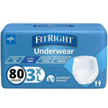 Medline FitRight Adult Incontinence Underwear Heavy Absorbency 3X-Large 75-94 Waist (20 Count 4 Pack)