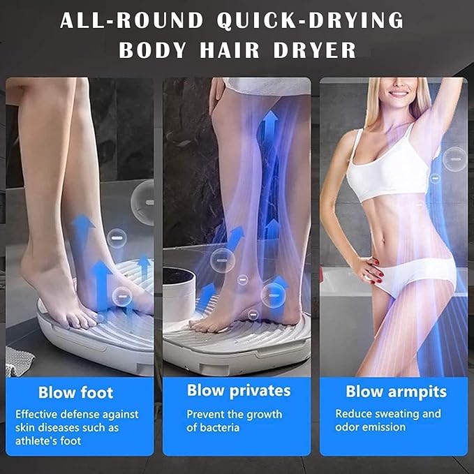 Body Dryer - Dries Excess Water in Seconds - Blast Your Body with 100mph Streaming Air and Quick Drying - Eco-Friendly - Use at Home and Bathroom - Supports Up to 350 lbs