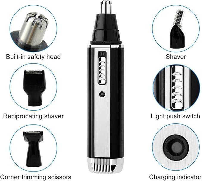 4 in 1 Rechargeable Men Electric Nose Ear Hair Trimmer Painless Women Trimming Side Burns Eyebrows Beard Hair Clipper Cut Shaver