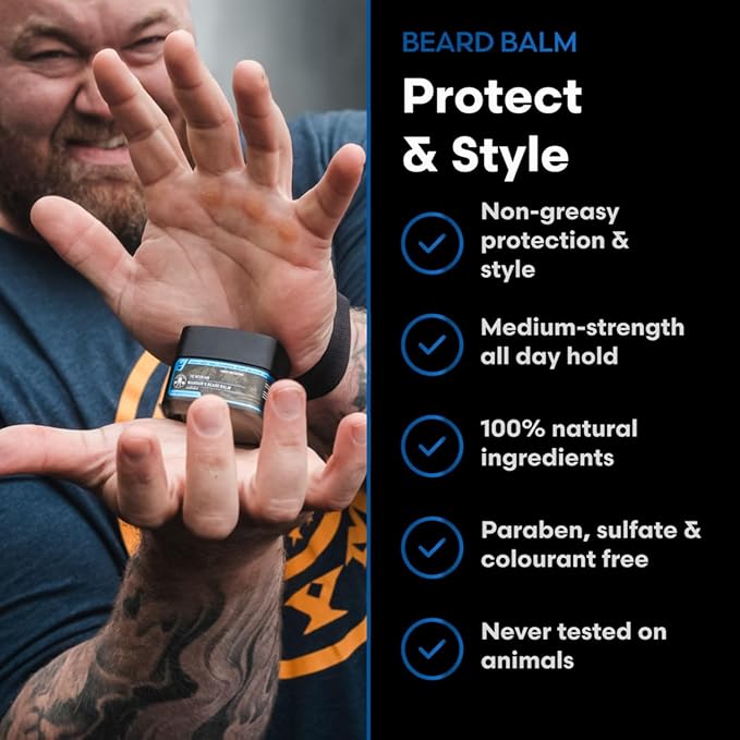 The Beard Struggle Mountain Beard Balm for Men – Strong Hold &amp Deep Conditioning – Natural Beard Styling Balm with Beeswax &amp Plant Oils – Softens Moisturizes &amp Tames Coarse Beards – 50 g