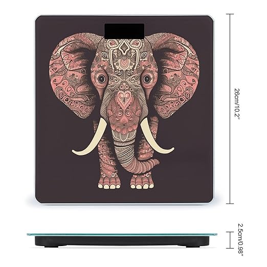 Heart Shaped Elephant Weight Scale Digital Electronic Scales Bathroom Scale Larg LCD Backlight Display High Precision MeasurementsTempered Glass