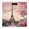 Romantic Paris Tower Bathroom Scale Automatic Power On/Off Body Scales LCD Backlight Display Square Digital Scale Rounded Corners Bathroom Scales for Home Bedrooms